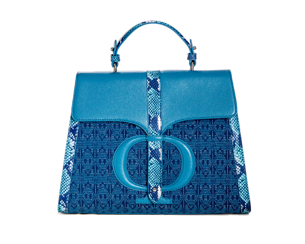 The Large Safia Satchel bleu