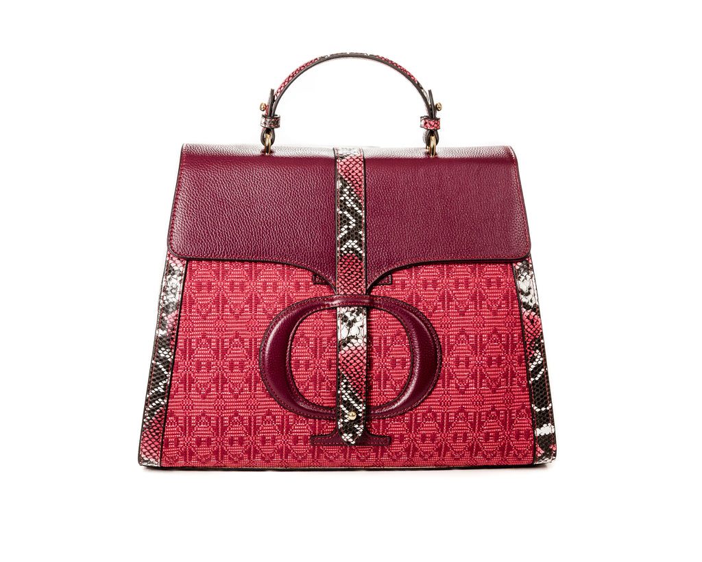 The Large Safia Satchel burgundy