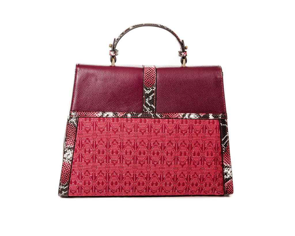 The Large Safia Satchel burgundy - FULANI