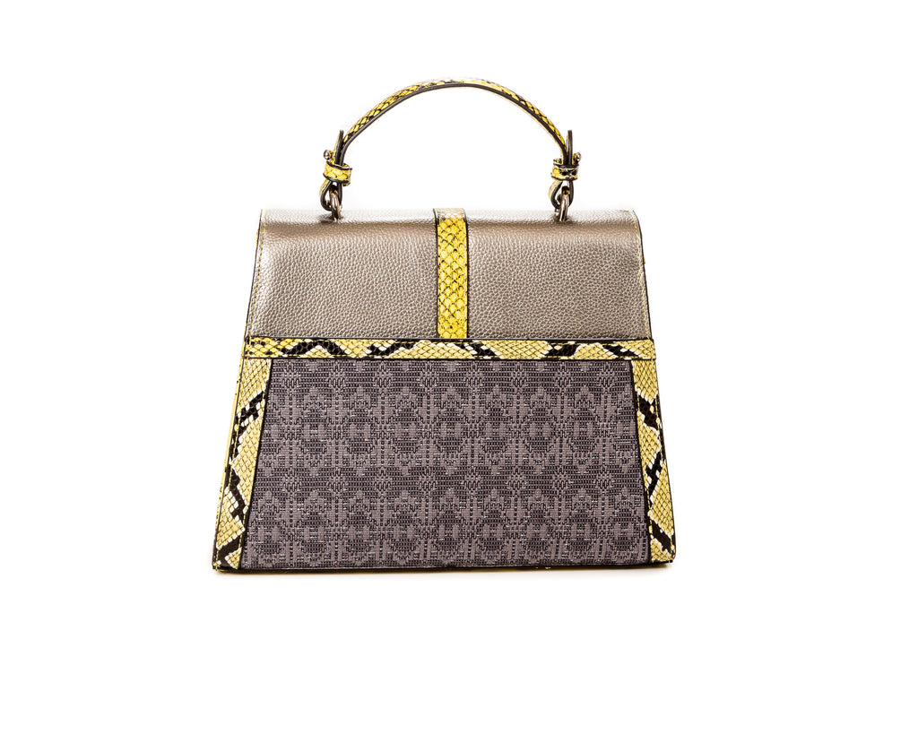 The Small Safia Satchel silver - FULANI